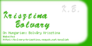 krisztina bolvary business card